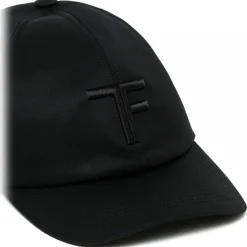 Tom Ford - Black Embroidered Logo Cap - Tom Ford Exclusive Luxury Collection - Avvenice