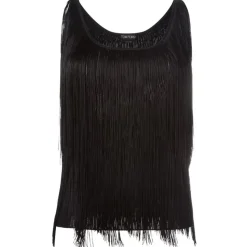 Tom Ford - Black Fringe Tank Top - Tom Ford Exclusive Luxury Collection - Avvenice