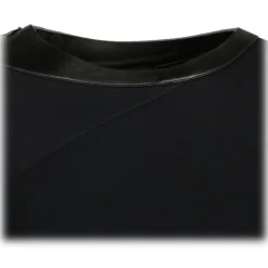 Tom Ford - Black Leather Cut Out Long Sleeved Dress - Tom Ford Exclusive Luxury Collection - Avvenice