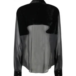 Tom Ford - Black Silk Panelled Buttoned Shirt - Tom Ford Exclusive Luxury Collection - Avvenice