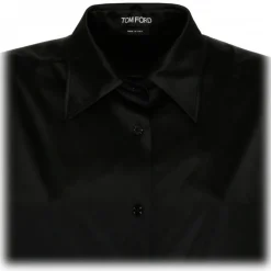 Tom Ford - Black Silk Pointed Collar Shirt - Tom Ford Exclusive Luxury Collection - Avvenice