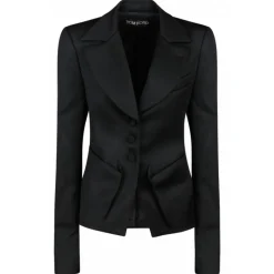 Tom Ford - Black Virgin Wool Tailored Single Breasted Blazer - Tom Ford Exclusive Luxury Collection - Avvenice