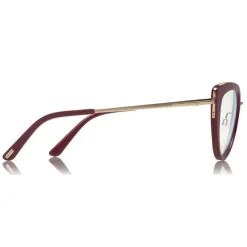 Tom Ford - Block Optical Glasses - Cat-Eye Metal Optical Glasses - Violet - FT5580-B - Optical Glasses - Tom Ford Eyewear - Avvenice