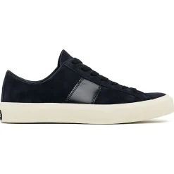 Tom Ford - Blue and Cream Logo Patch Sneakers - Tom Ford Exclusive Luxury Collection - Avvenice