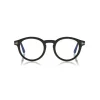 Tom Ford - Blue Block Optical Glasses - Round Acetate Optical Glasses - Black - FT5529-B - Optical Glasses - Tom Ford Eyewear - Avvenice