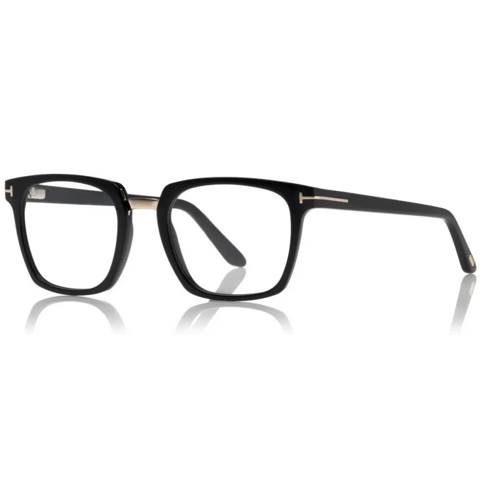 Tom Ford - Blue Block Optical Glasses - Square Acetate Optical Glasses - Black - FT5523-B - Optical Glasses - Tom Ford Eyewear - Avvenice