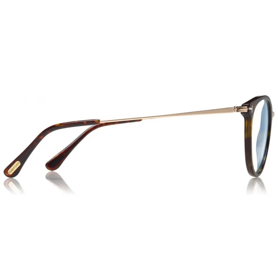 Tom Ford - Blue Block Optical Glasses - Round Optical Glasses - Dark Havana - FT5640-B - Optical Glasses - Tom Ford Eyewear - Avvenice