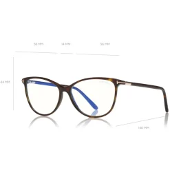 Tom Ford - Blue Block Optical Glasses - Round Optical Glasses - Havana - FT5616-B - Optical Glasses - Tom Ford Eyewear - Avvenice