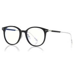 Tom Ford - Blue Block Optical Glasses - Round Metal Optical Glasses - Black - FT5644-D-B – Optical Glasses - Tom Ford Eyewear - Avvenice