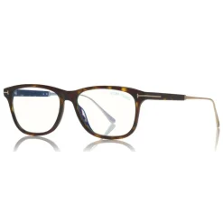 Tom Ford - Blue Block Optical Glasses - Square Optical Glasses - Dark Havana - FT5589-B - Optical Glasses - Tom Ford Eyewear - Avvenice