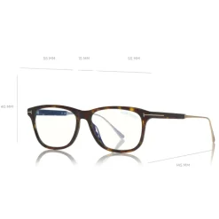 Tom Ford - Blue Block Optical Glasses - Square Optical Glasses - Dark Havana - FT5589-B - Optical Glasses - Tom Ford Eyewear - Avvenice