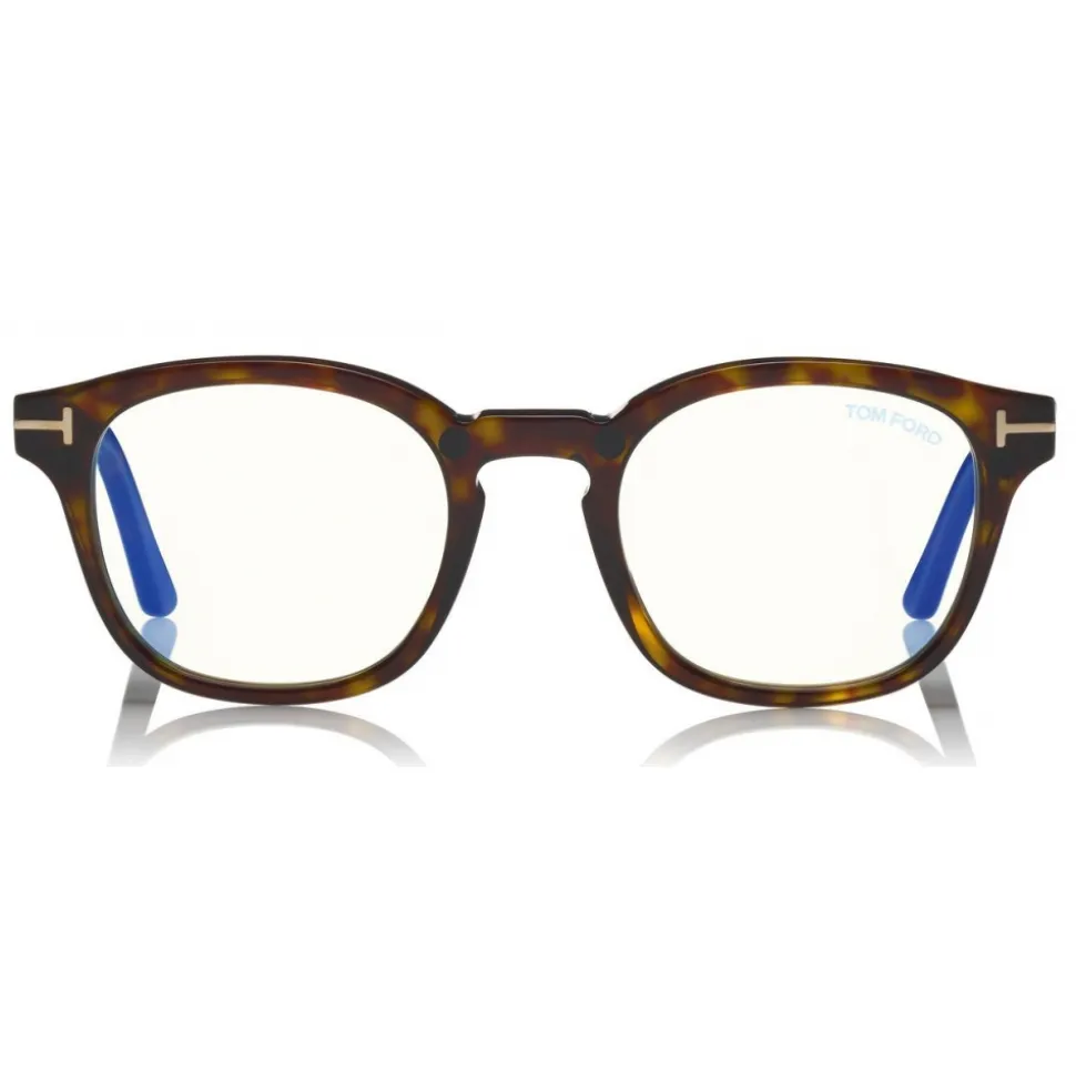 Tom Ford - Blue Block Optical Glasses - Round Optical Glasses - Havana - FT5532-B - Optical Glasses - Tom Ford Eyewear - Avvenice
