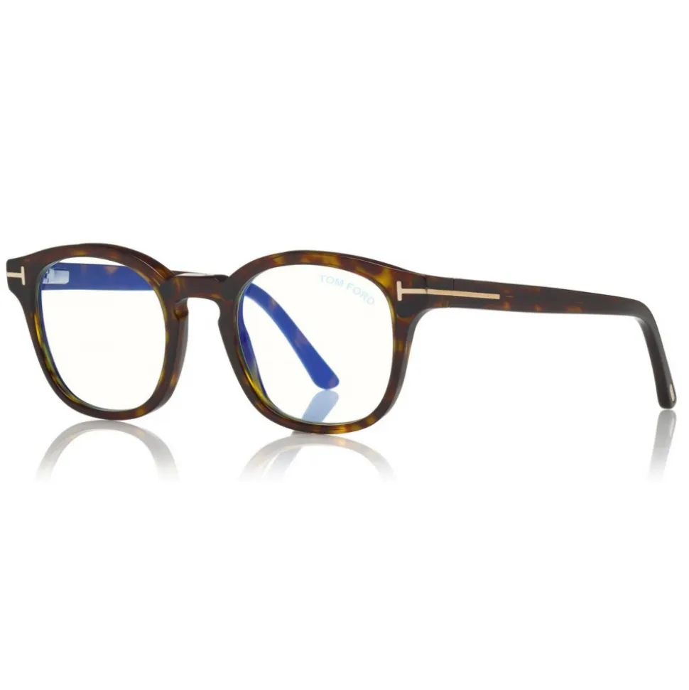 Tom Ford - Blue Block Optical Glasses - Round Optical Glasses - Havana - FT5532-B - Optical Glasses - Tom Ford Eyewear - Avvenice