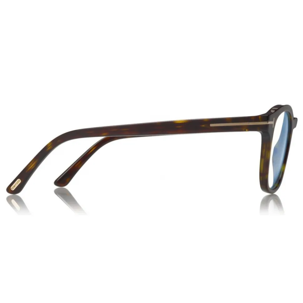 Tom Ford - Blue Block Optical Glasses - Round Optical Glasses - Havana - FT5532-B - Optical Glasses - Tom Ford Eyewear - Avvenice