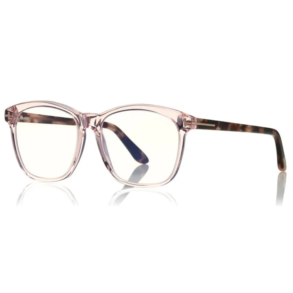Tom Ford - Blue Block Optical Glasses - Round Optical Glasses - Pink White - FT5481-B - Optical Glasses - Tom Ford Eyewear - Avvenice