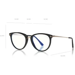 Tom Ford - Blue Block Optical Glasses - Round Optical Glasses - Black - FT5640-B - Optical Glasses - Tom Ford Eyewear - Avvenice