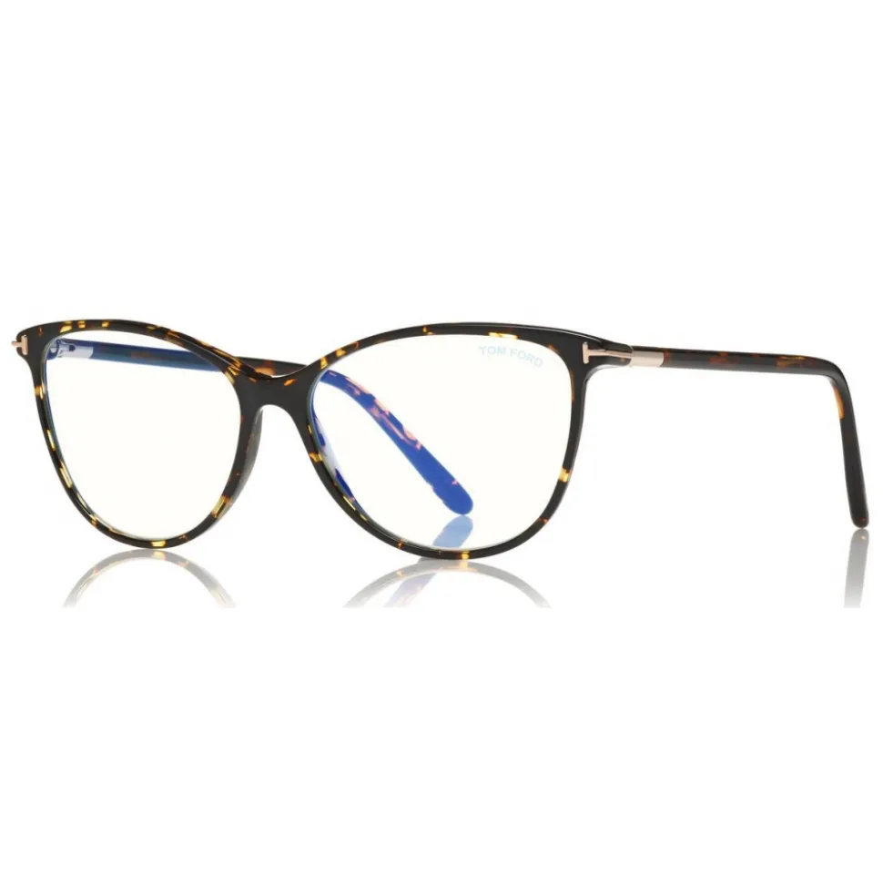 Tom Ford - Blue Block Optical Glasses - Round Optical Glasses - Dark Havana - FT5616-B - Optical Glasses - Tom Ford Eyewear - Avvenice