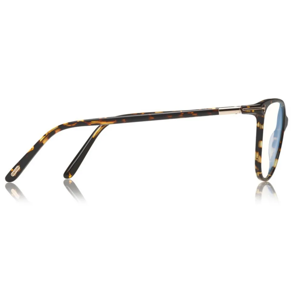 Tom Ford - Blue Block Optical Glasses - Round Optical Glasses - Dark Havana - FT5616-B - Optical Glasses - Tom Ford Eyewear - Avvenice