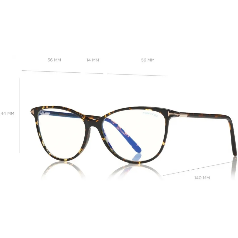 Tom Ford - Blue Block Optical Glasses - Round Optical Glasses - Dark Havana - FT5616-B - Optical Glasses - Tom Ford Eyewear - Avvenice