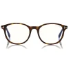 Tom Ford - Blue Block Optical Glasses - Round Optical Glasses - Dark Havana - FT5553-B - Optical Glasses - Tom Ford Eyewear - Avvenice