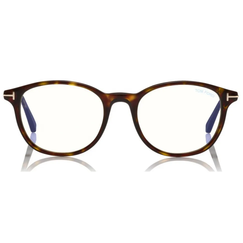 Tom Ford - Blue Block Optical Glasses - Round Optical Glasses - Dark Havana - FT5553-B - Optical Glasses - Tom Ford Eyewear - Avvenice