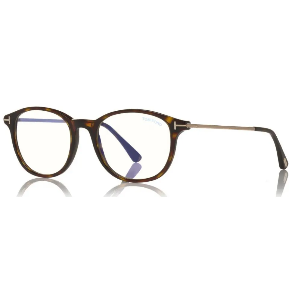 Tom Ford - Blue Block Optical Glasses - Round Optical Glasses - Dark Havana - FT5553-B - Optical Glasses - Tom Ford Eyewear - Avvenice