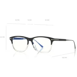 Tom Ford - Blue Block Optical Glasses - Square Optical Glasses - Black Crystal - FT5589-B - Optical Glasses - Tom Ford Eyewear - Avvenice