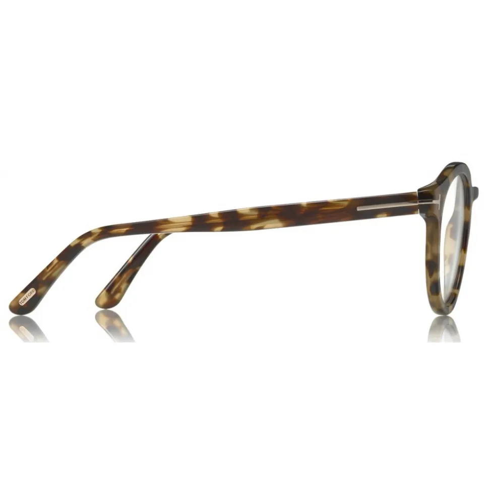 Tom Ford - Blue Block Optical Glasses - Round Optical Glasses - Light Havana - FT5529-B - Optical Glasses - Tom Ford Eyewear - Avvenice