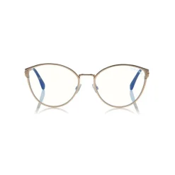 Tom Ford - Blue Block Optical Glasses - Round Metal Optical Glasses - Charcoal - FT5573-B - Optical Glasses - Tom Ford Eyewear - Avvenice