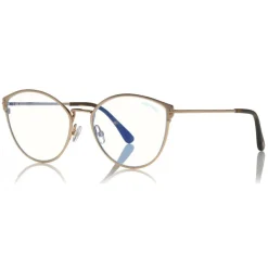 Tom Ford - Blue Block Optical Glasses - Round Metal Optical Glasses - Charcoal - FT5573-B - Optical Glasses - Tom Ford Eyewear - Avvenice