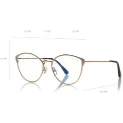Tom Ford - Blue Block Optical Glasses - Round Metal Optical Glasses - Charcoal - FT5573-B - Optical Glasses - Tom Ford Eyewear - Avvenice