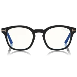Tom Ford - Blue Block Optical Glasses - Round Optical Glasses - Matte Black - FT5532-B - Optical Glasses - Tom Ford Eyewear - Avvenice