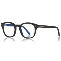 Tom Ford - Blue Block Optical Glasses - Round Optical Glasses - Matte Black - FT5532-B - Optical Glasses - Tom Ford Eyewear - Avvenice