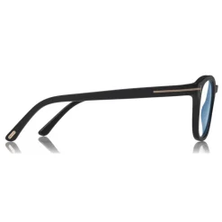 Tom Ford - Blue Block Optical Glasses - Round Optical Glasses - Matte Black - FT5532-B - Optical Glasses - Tom Ford Eyewear - Avvenice