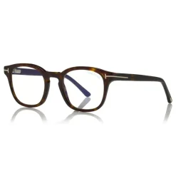 Tom Ford - Blue Block Optical Glasses - Round Optical Glasses - Dark Havana - FT5532-B - Optical Glasses - Tom Ford Eyewear - Avvenice