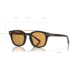 Tom Ford - Blue Block Optical Glasses - Round Optical Glasses - Dark Havana - FT5532-B - Optical Glasses - Tom Ford Eyewear - Avvenice