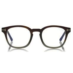 Tom Ford - Blue Block Optical Glasses - Round Optical Glasses - Grey Havana - FT5532-B - Optical Glasses - Tom Ford Eyewear - Avvenice