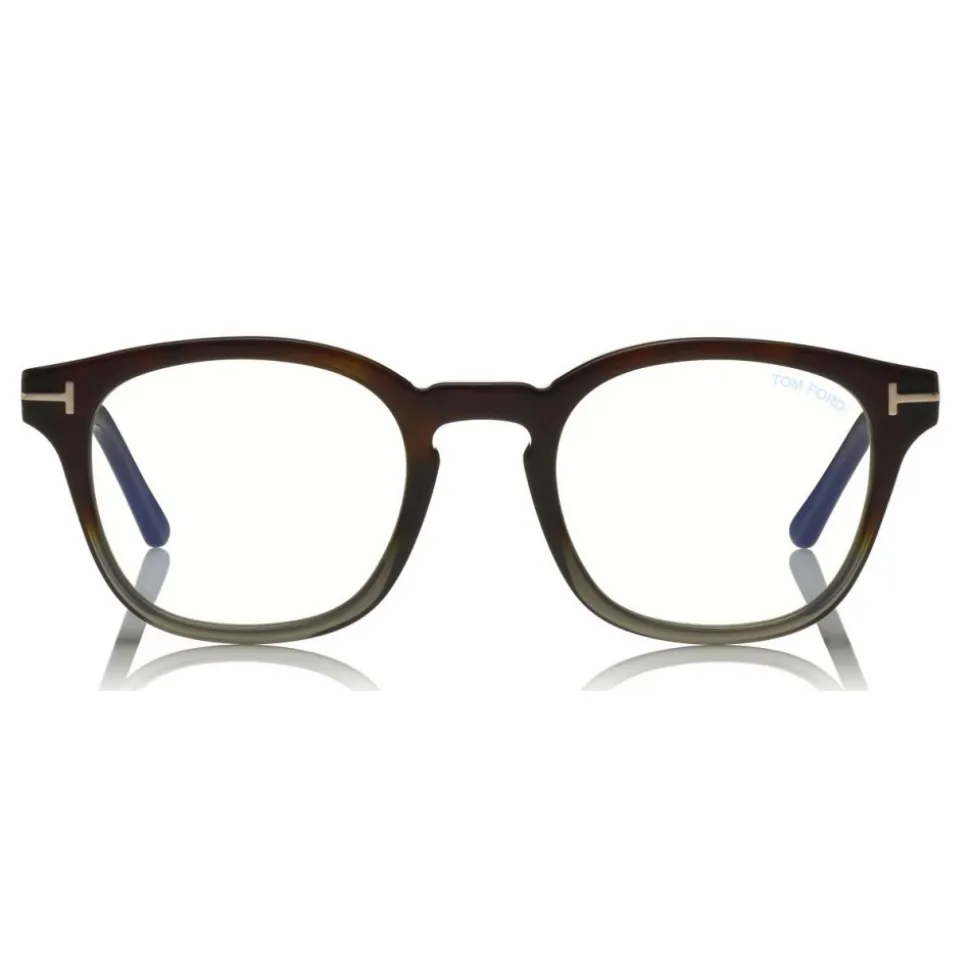 Tom Ford - Blue Block Optical Glasses - Round Optical Glasses - Grey Havana - FT5532-B - Optical Glasses - Tom Ford Eyewear - Avvenice