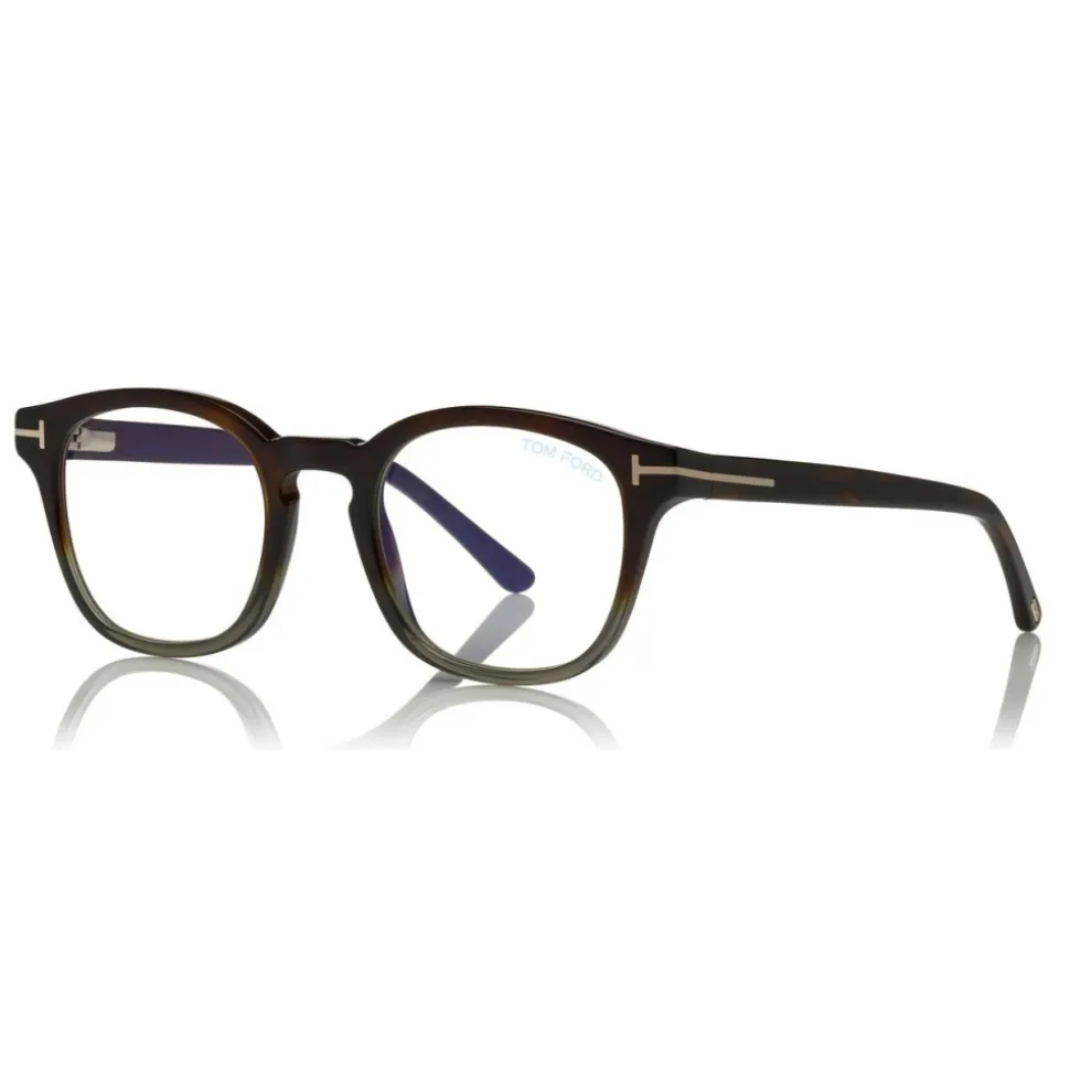 Tom Ford - Blue Block Optical Glasses - Round Optical Glasses - Grey Havana - FT5532-B - Optical Glasses - Tom Ford Eyewear - Avvenice