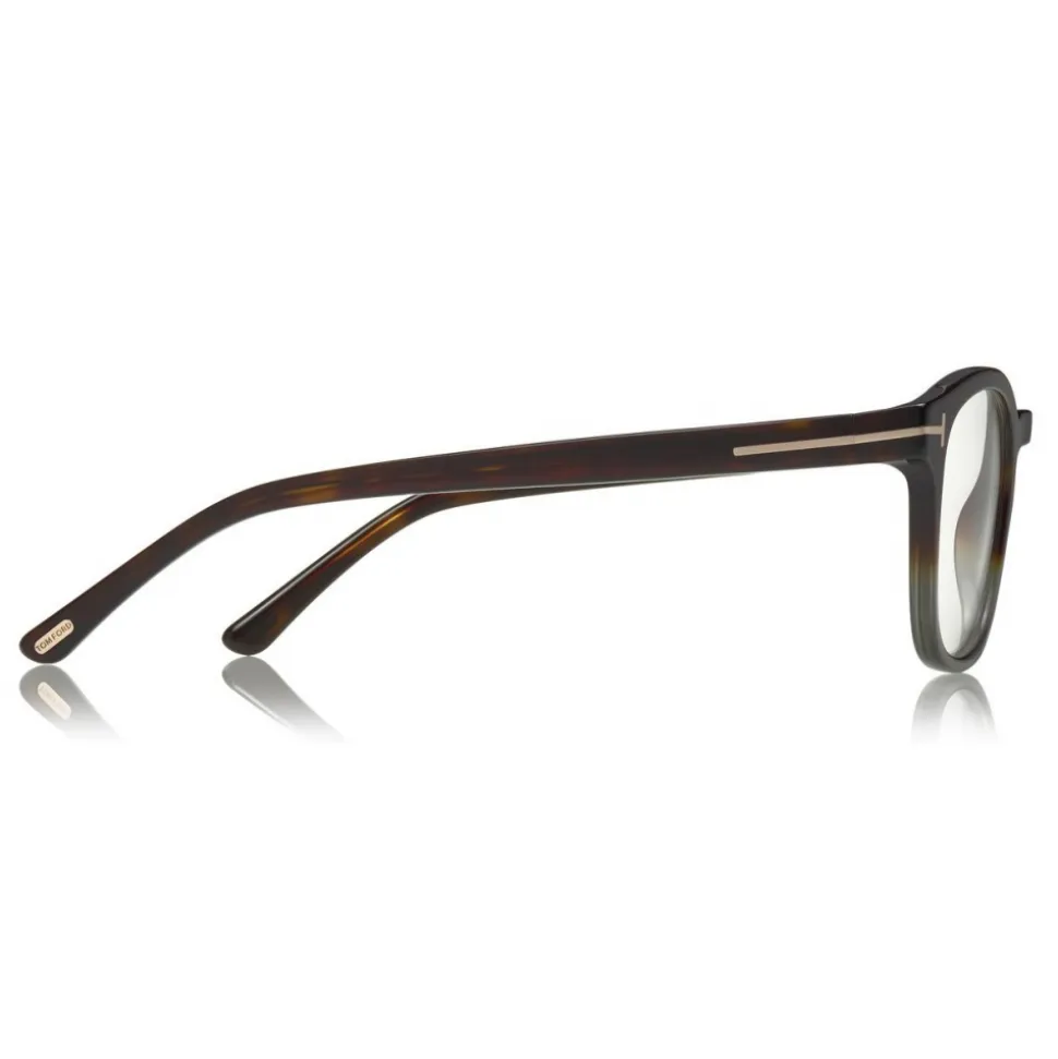 Tom Ford - Blue Block Optical Glasses - Round Optical Glasses - Grey Havana - FT5532-B - Optical Glasses - Tom Ford Eyewear - Avvenice