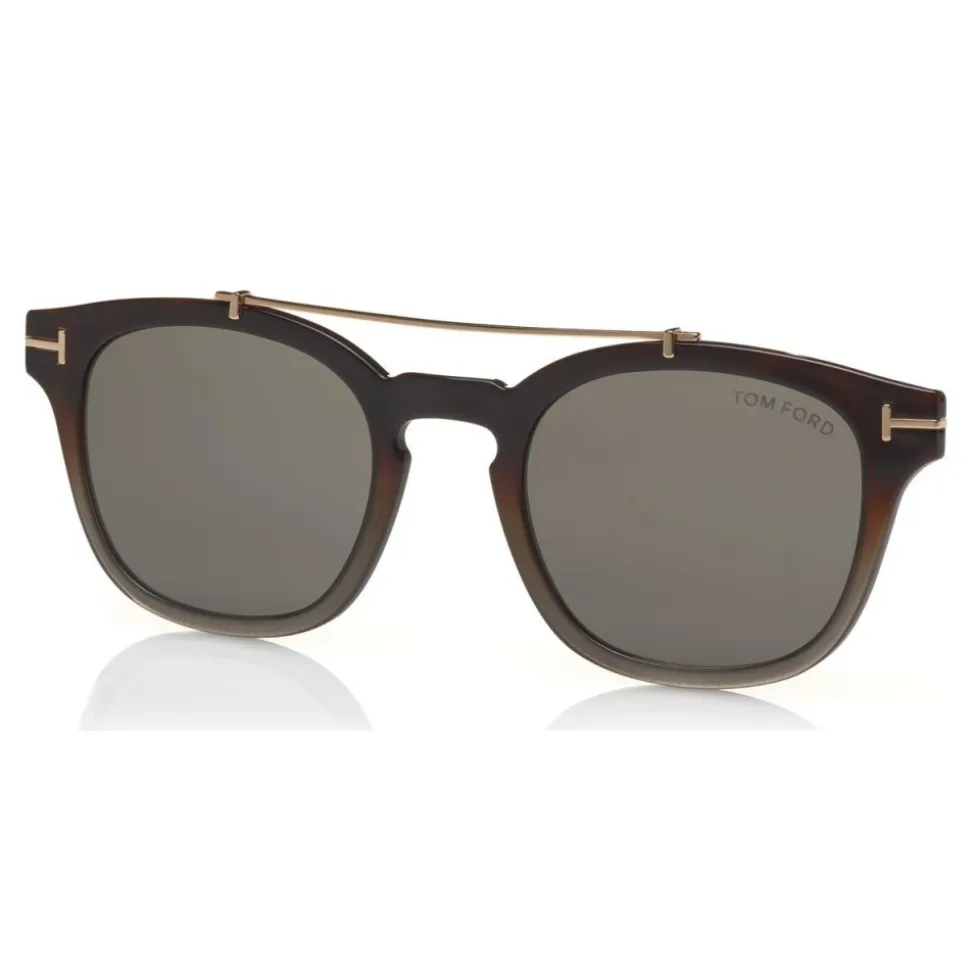 Tom Ford - Blue Block Optical Glasses - Round Optical Glasses - Grey Havana - FT5532-B - Optical Glasses - Tom Ford Eyewear - Avvenice