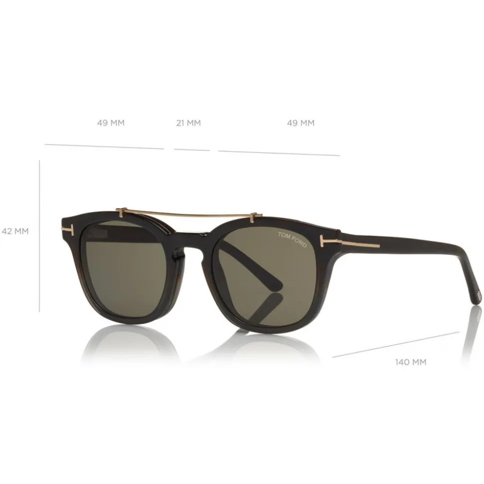 Tom Ford - Blue Block Optical Glasses - Round Optical Glasses - Grey Havana - FT5532-B - Optical Glasses - Tom Ford Eyewear - Avvenice