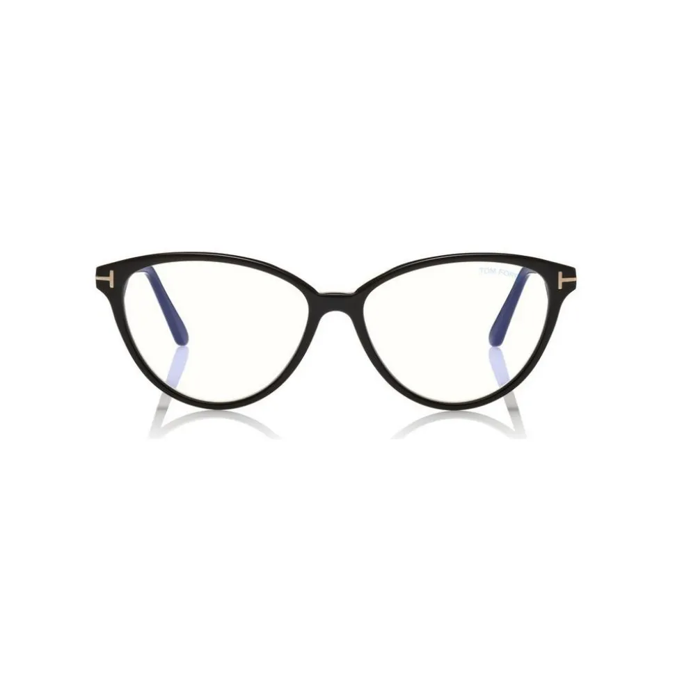 Tom Ford - Blue Block Optical Glasses - Cat-Eye Acetate Optical Glasses - Black - FT5545-B - Optical Glasses - Tom Ford Eyewear - Avvenice