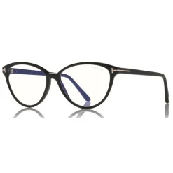 Tom Ford - Blue Block Optical Glasses - Cat-Eye Acetate Optical Glasses - Black - FT5545-B - Optical Glasses - Tom Ford Eyewear - Avvenice