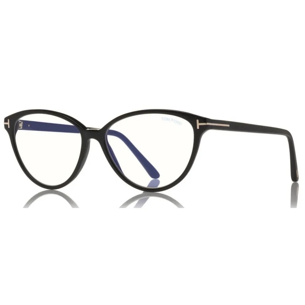 Tom Ford - Blue Block Optical Glasses - Cat-Eye Acetate Optical Glasses - Black - FT5545-B - Optical Glasses - Tom Ford Eyewear - Avvenice
