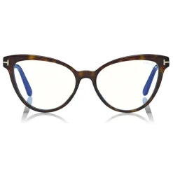 Tom Ford - Blue Block Optical Glasses - Cat-Eye Optical Glasses - Dark Havana - FT5639-B - Optical Glasses - Tom Ford Eyewear - Avvenice