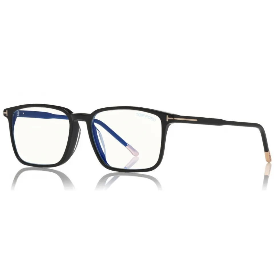Tom Ford - Blue Block Optical Glasses - Square Acetate Optical Glasses - Black - FT5607-B - Optical Glasses - Tom Ford Eyewear - Avvenice