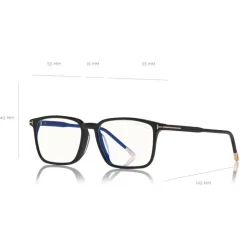 Tom Ford - Blue Block Optical Glasses - Square Acetate Optical Glasses - Black - FT5607-B - Optical Glasses - Tom Ford Eyewear - Avvenice