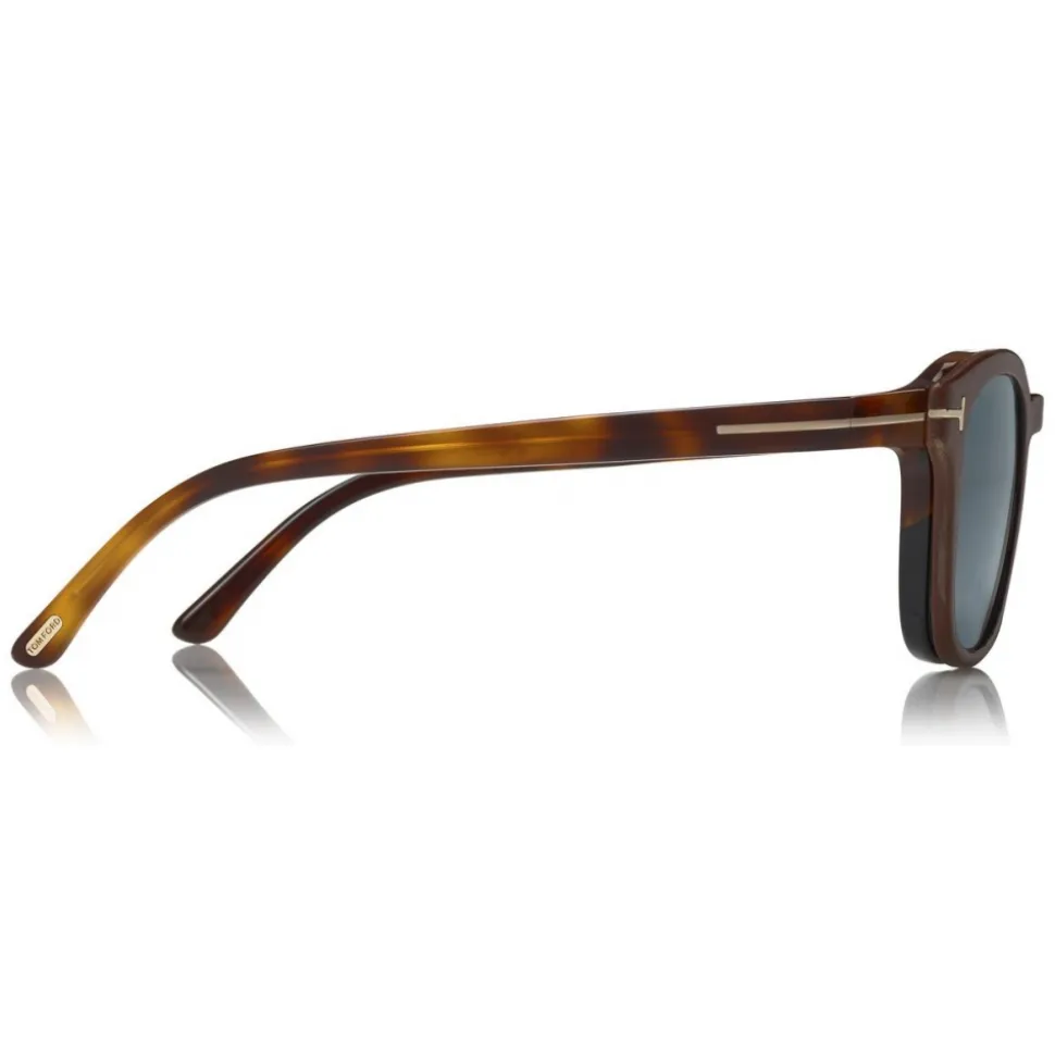 Tom Ford - Blue Block Optical Glasses - Round Optical Glasses - Dark Havana Blue - FT5532-B - Optical Glasses - Tom Ford Eyewear - Avvenice