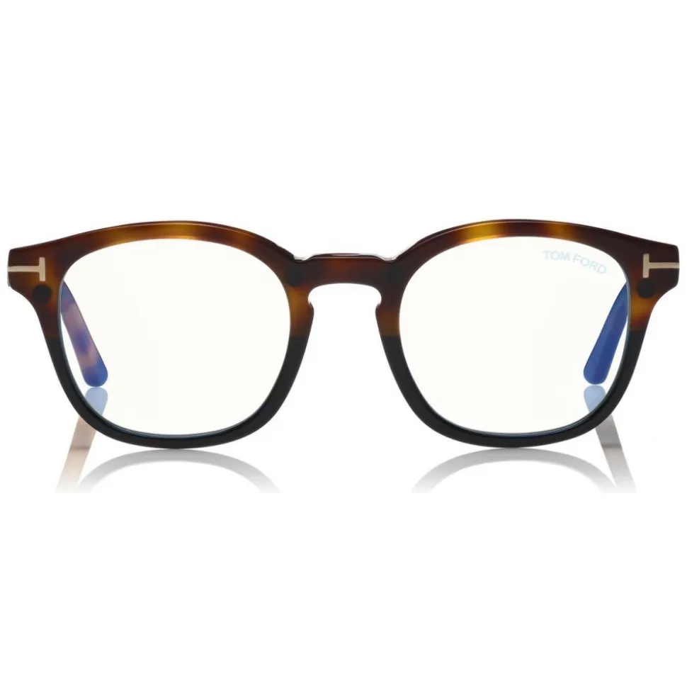 Tom Ford - Blue Block Optical Glasses - Round Optical Glasses - Dark Havana Blue - FT5532-B - Optical Glasses - Tom Ford Eyewear - Avvenice